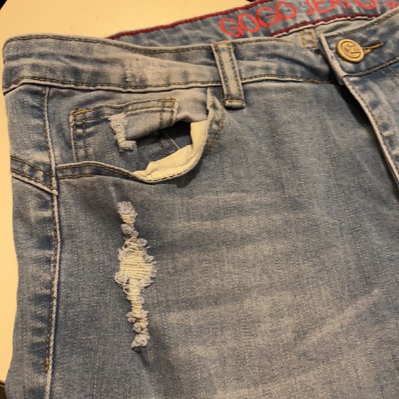 GOGO JEANS HIGH RISE ANKLE JEANS DISTRESS SZ 15 - Picture 6 of 6